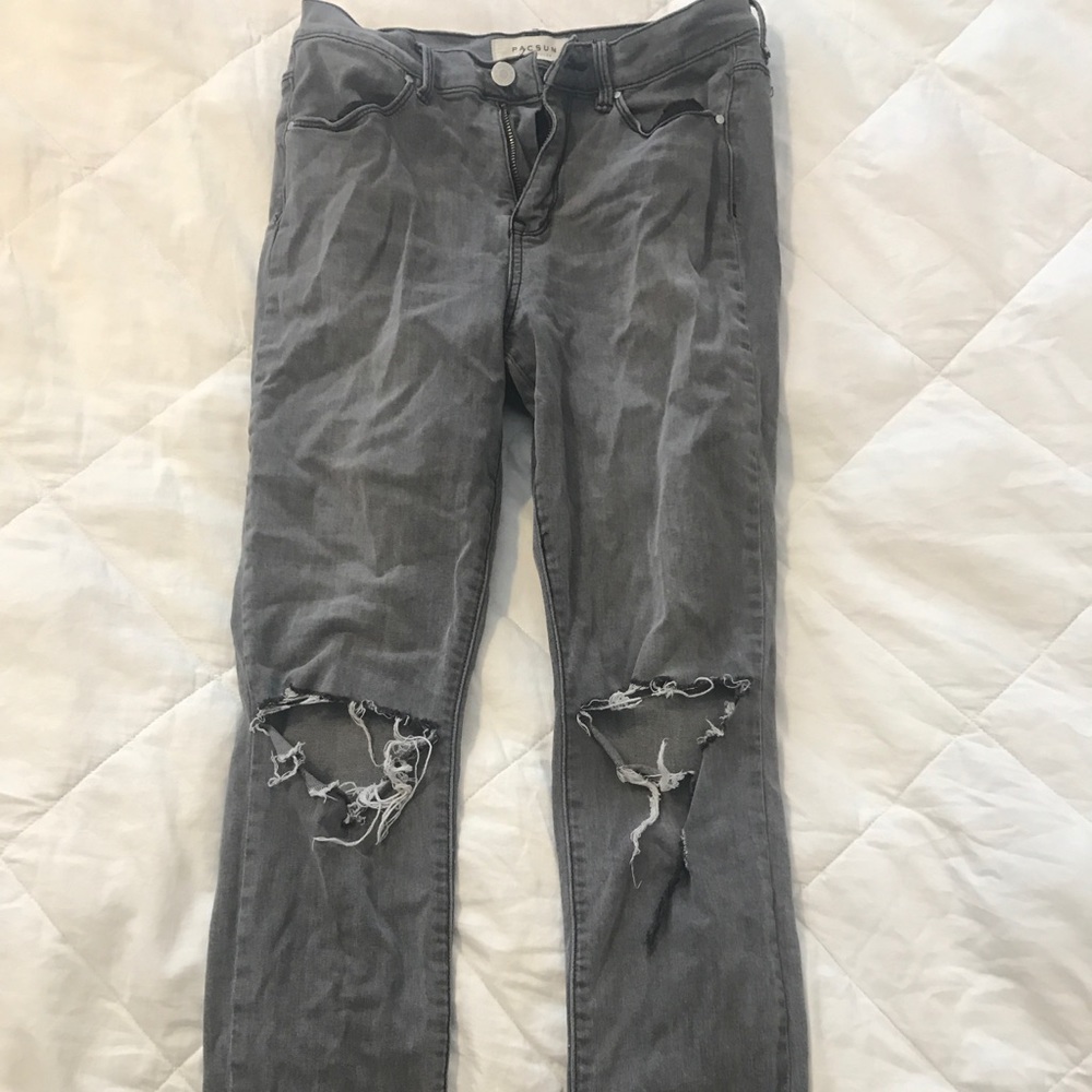 pacsun grey stretch jeans